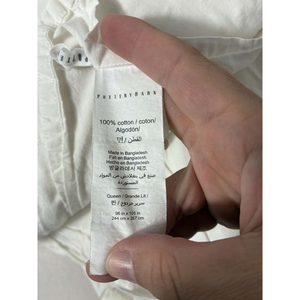 Pottery Barn Sheet Set Queen White Fitted,flat, 2 Pillowcases 100% Cotton - Picture 4 of 4